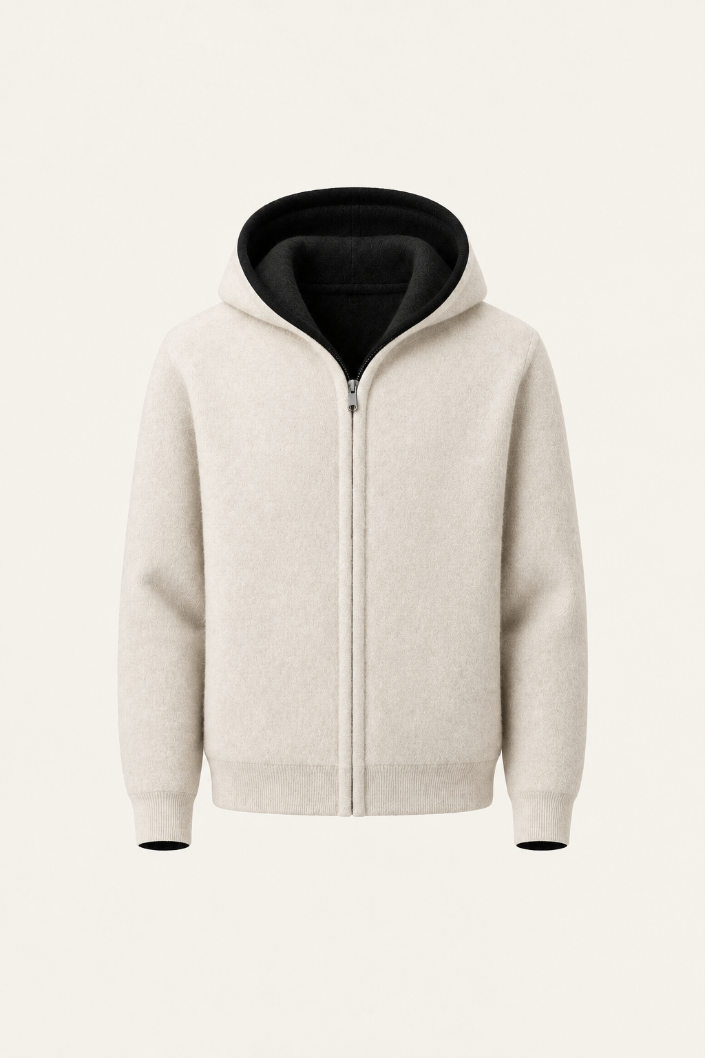 Talero Reversible Hooded Zip Knit Black/Ivory