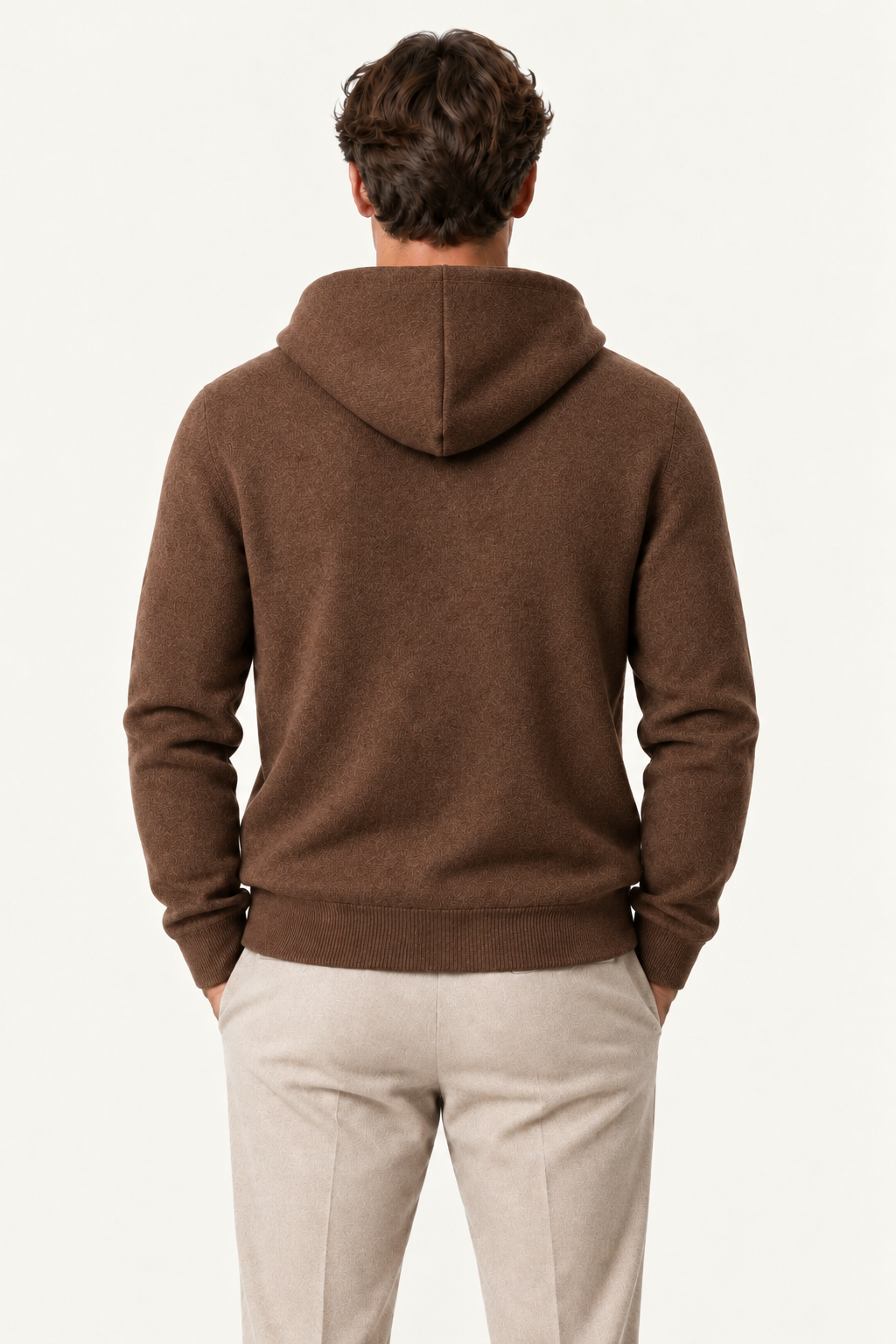 Talero Reversible Hooded Zip Knit Brown/Grey