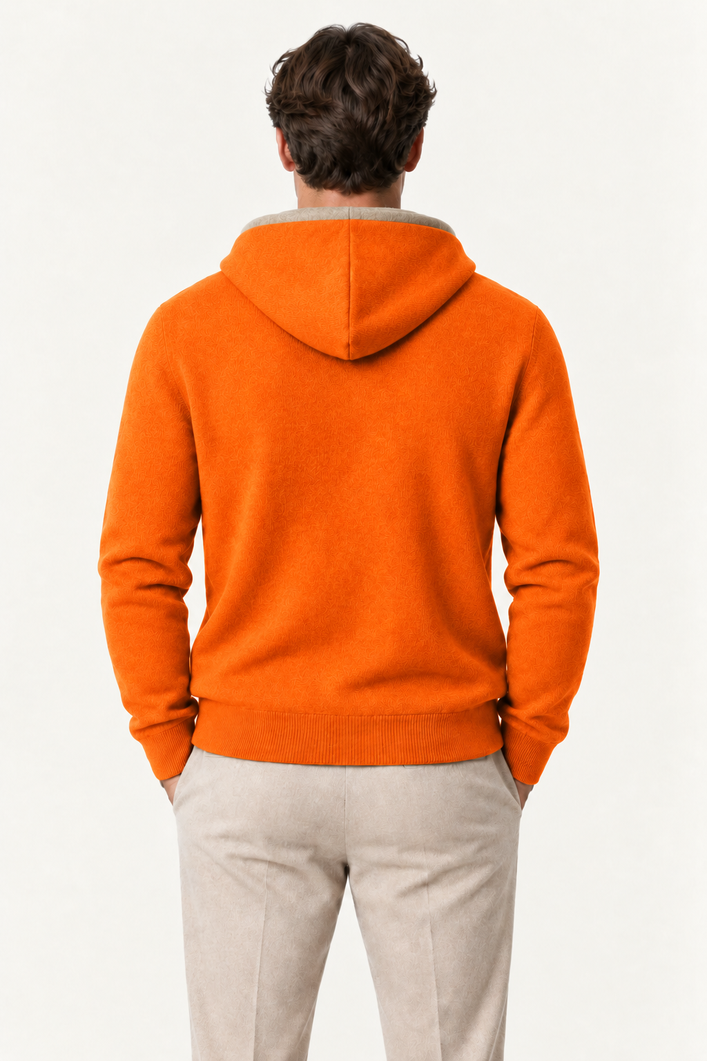 Talero Reversible Hooded Zip Knit Camel/Orange