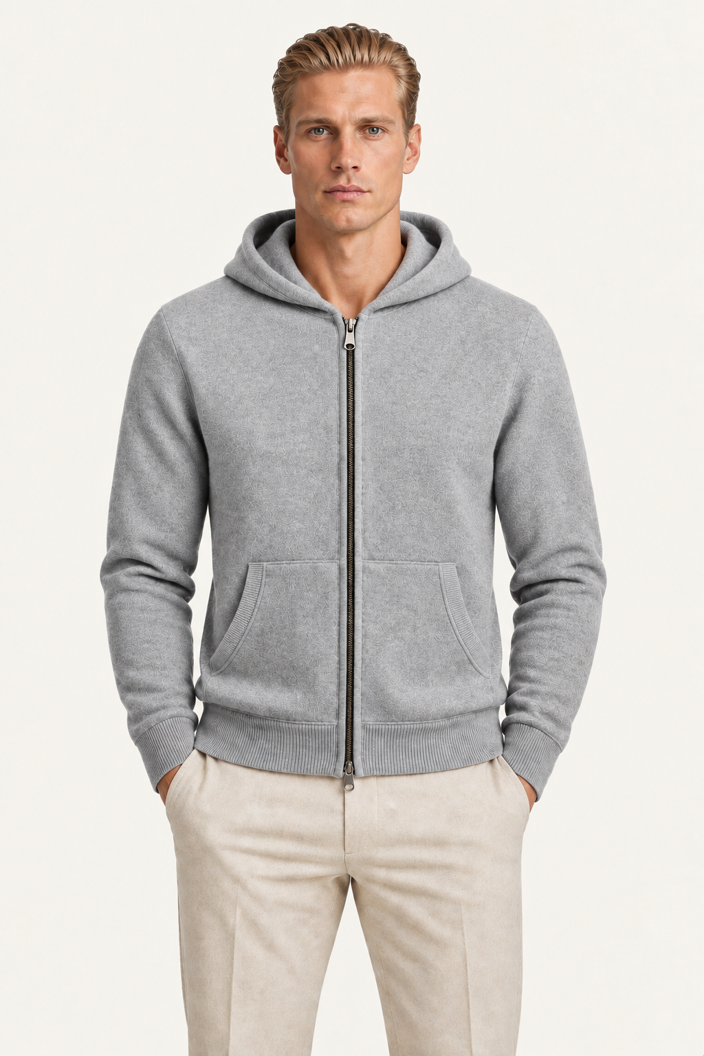 Tonari Merino Hooded Zip Grey