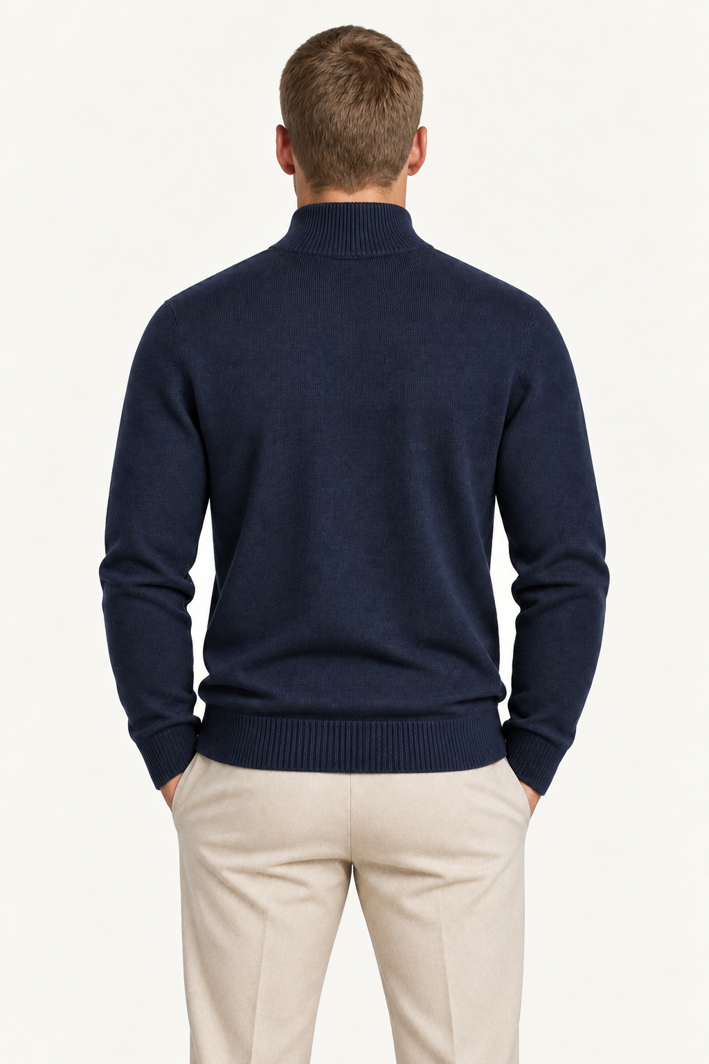 Vaniro Merino Cardigan Navy