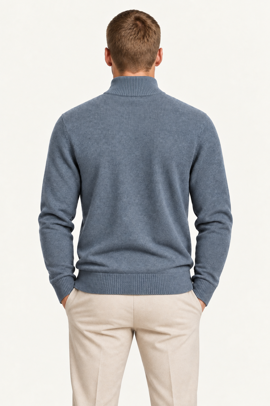Vaniro Merino Cardigan Blue