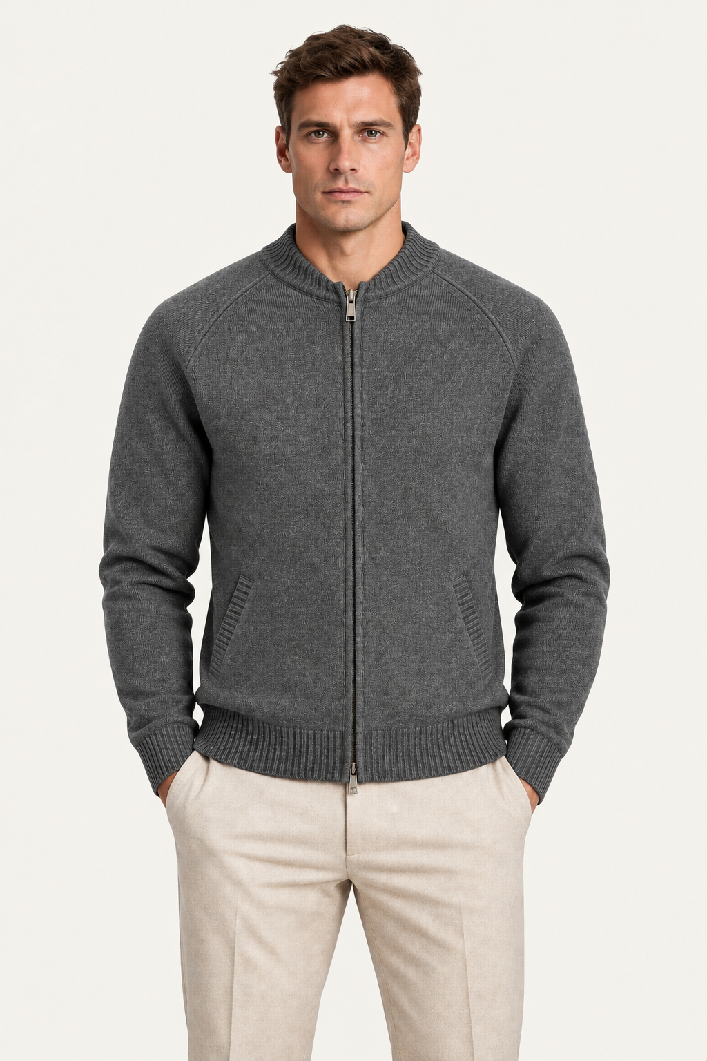 Varenu Wool Cardigan Grey