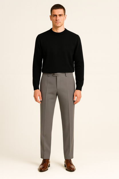 Grey Elastic Pantalon
