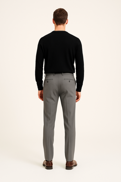 Grey Elastic Pantalon