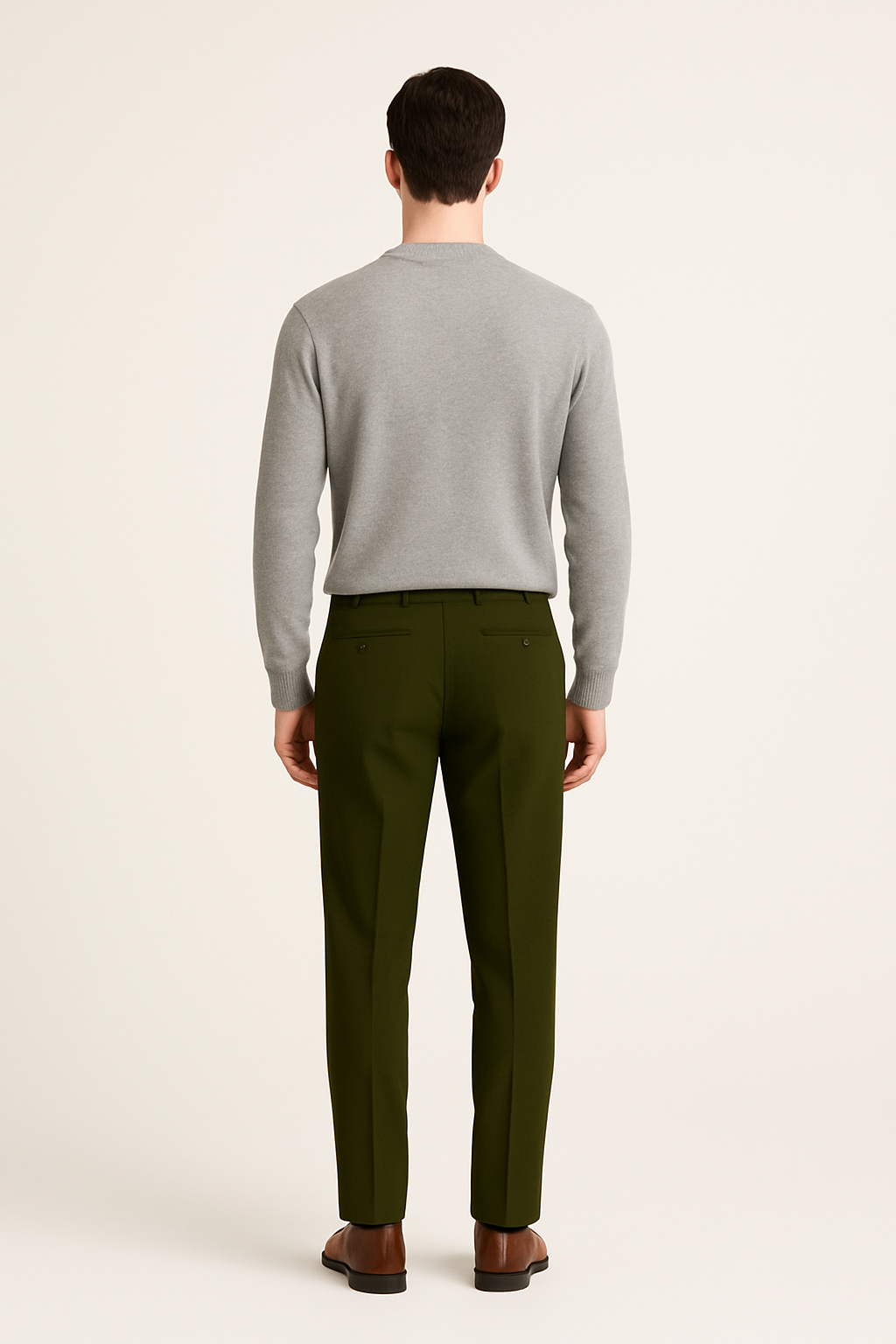 Olive Green Elastic Pantalon