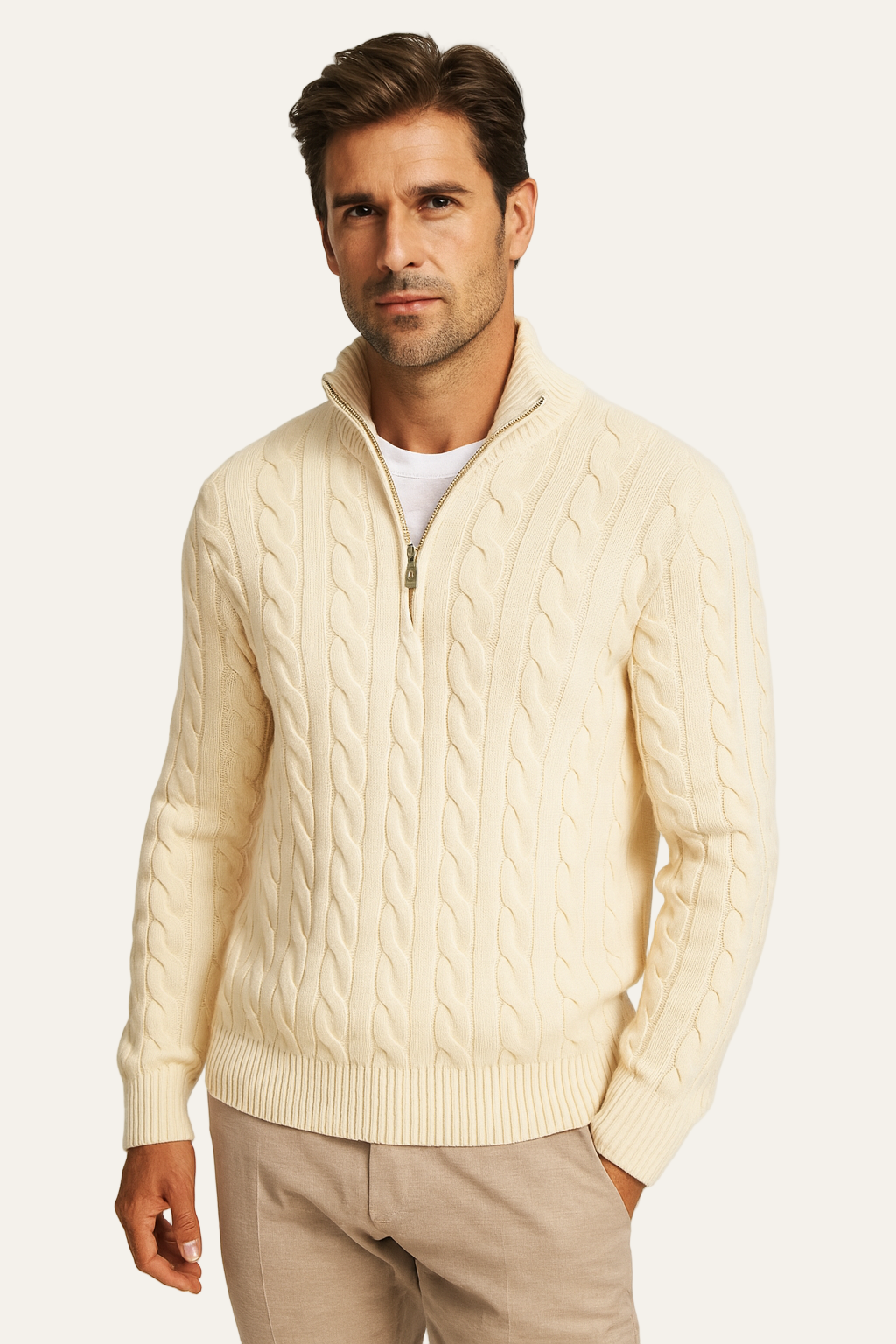 Tilano Cable Knit Beige