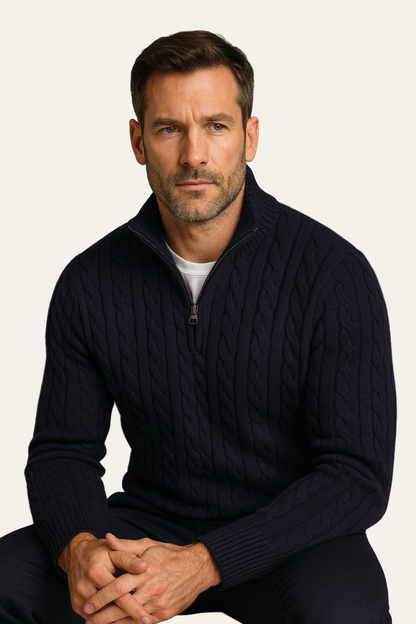 Tilano Cable Knit Navy