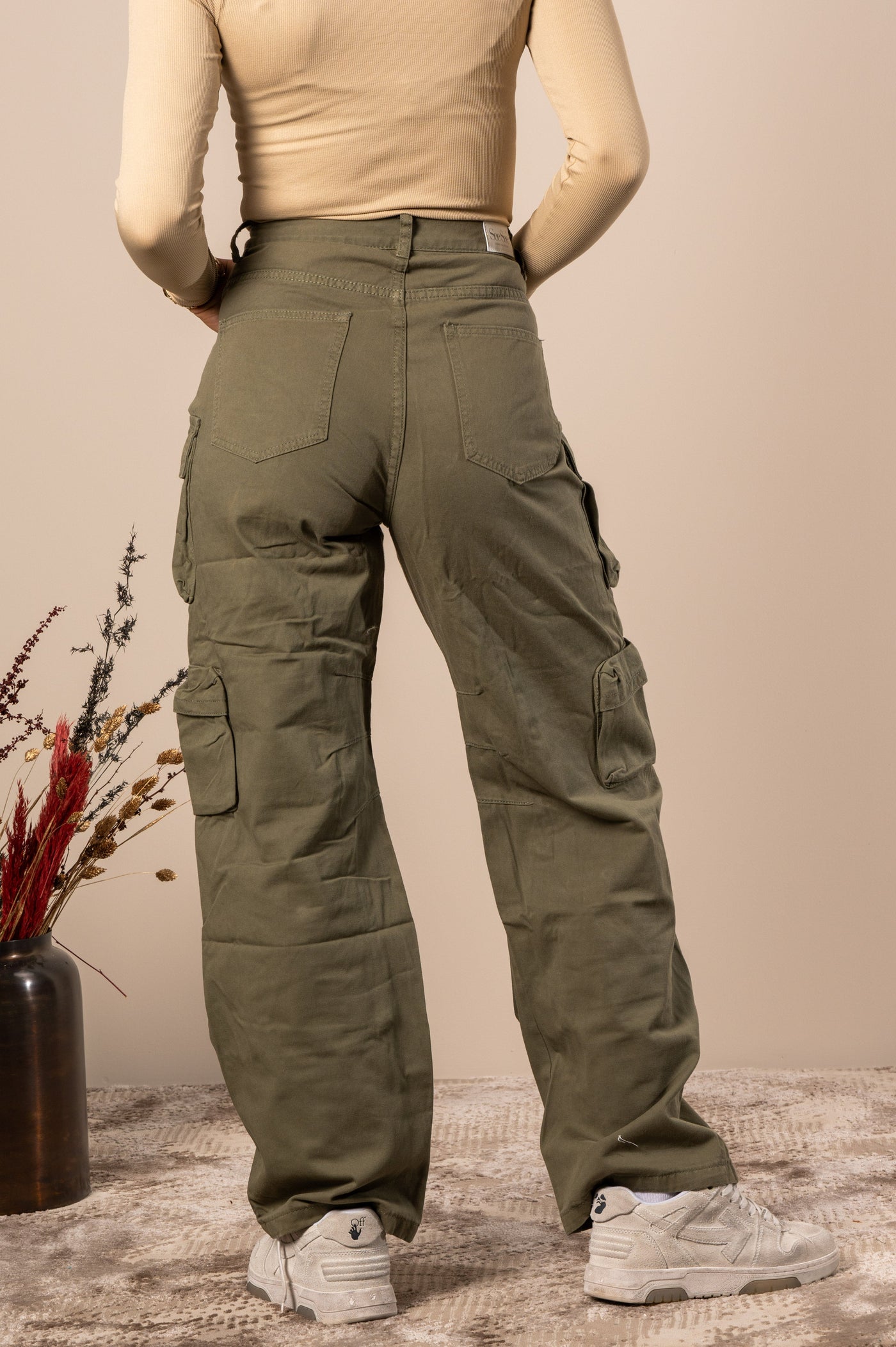 Ladore - Pantalon cargo en kaki