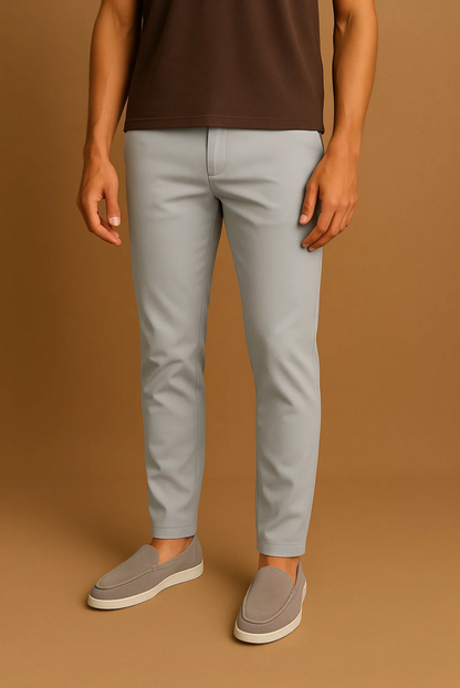 Grey Elastic Pantalon