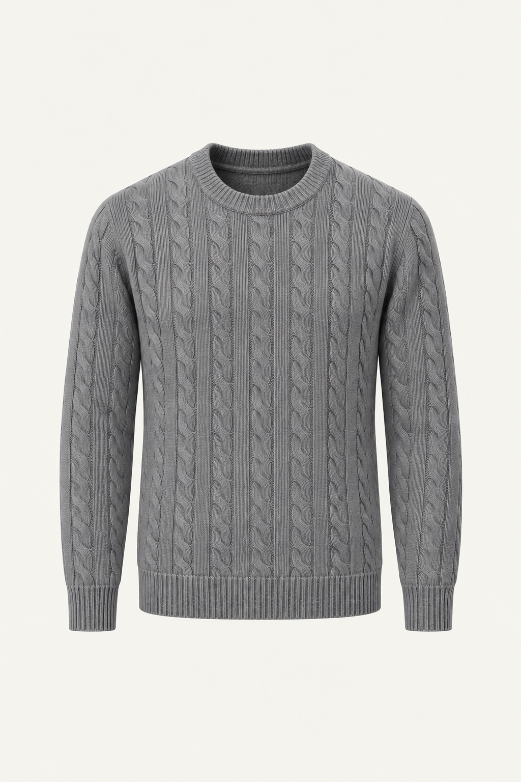 Velaro Cable Knit Crewneck Grey