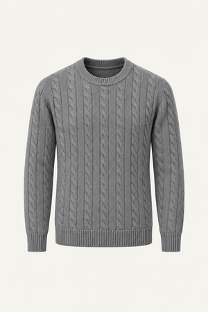 Velaro Cable Knit Crewneck Grey