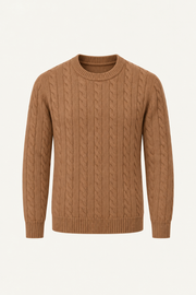 Velaro Cable Knit Crewneck Brown