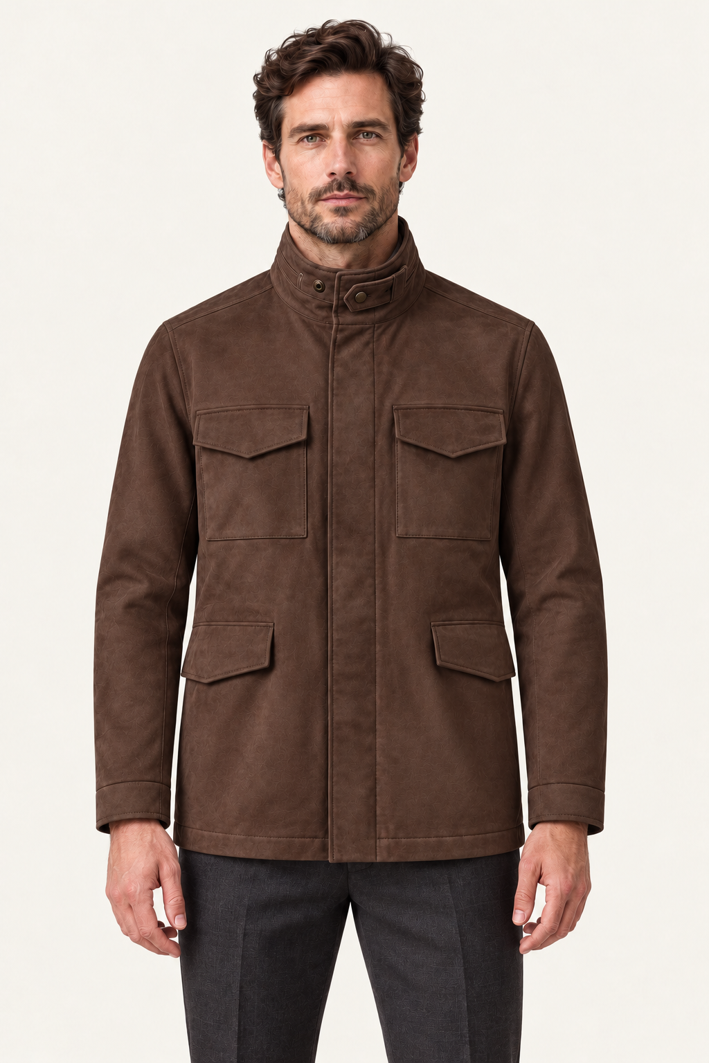 Savero Suede Coat Brown