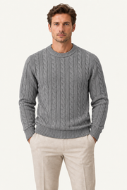 Velaro Cable Knit Crewneck Grey