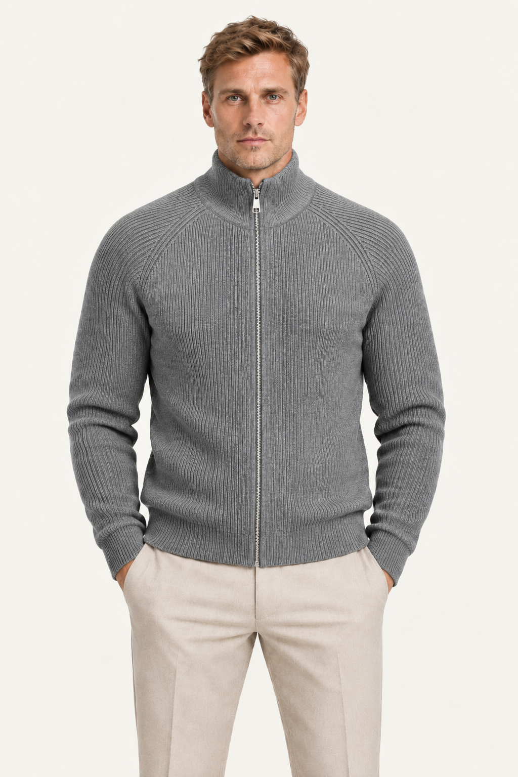 Selano Zip Knit Grey