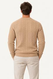 Velaro Cable Knit Crewneck Beige