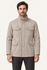 Savero Suede Coat Ivory