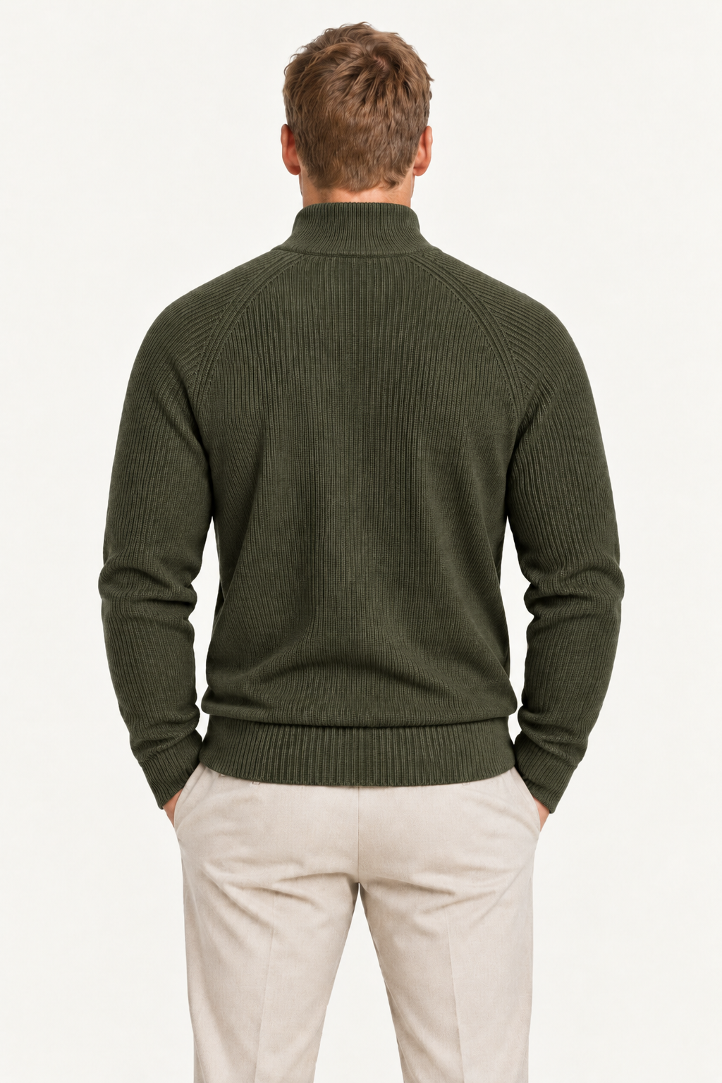 Selano Zip Knit Olive