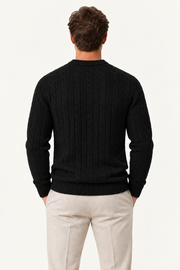Velaro Cable Knit Crewneck Black