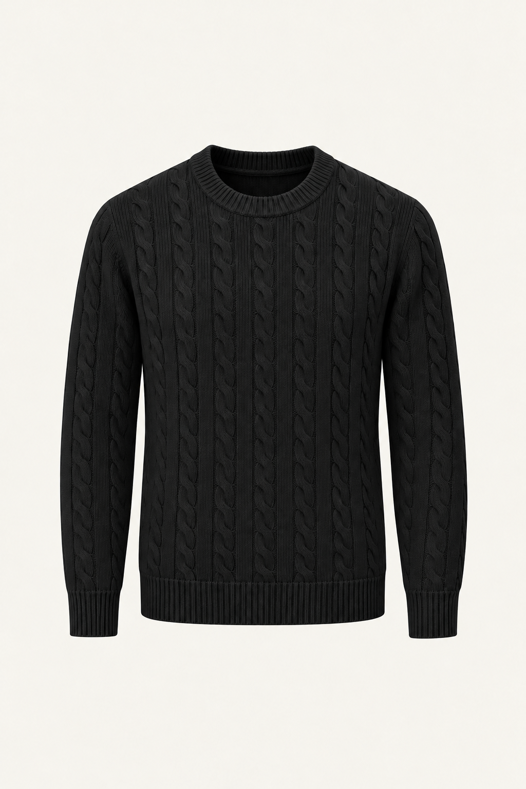 Velaro Cable Knit Crewneck Black
