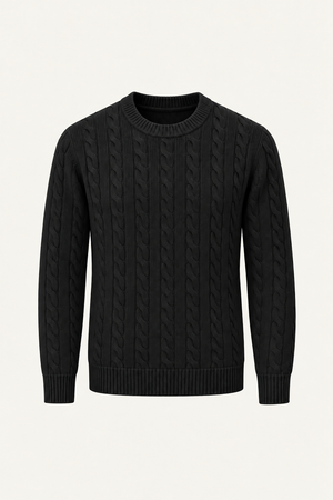 Velaro Cable Knit Crewneck Black