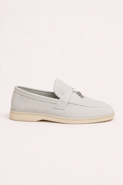 Rovain Buckled Loafers Ivory