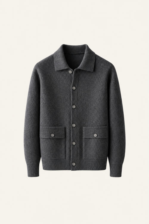 Silavo Wool Cardigan Dark Grey