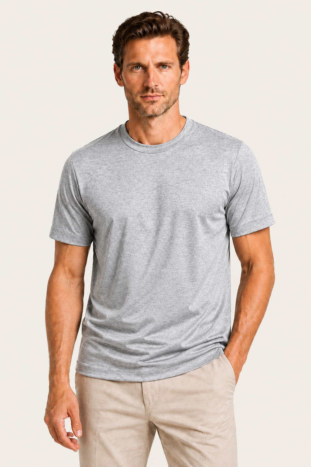 Merciro Cotton Tee Marled Grey
