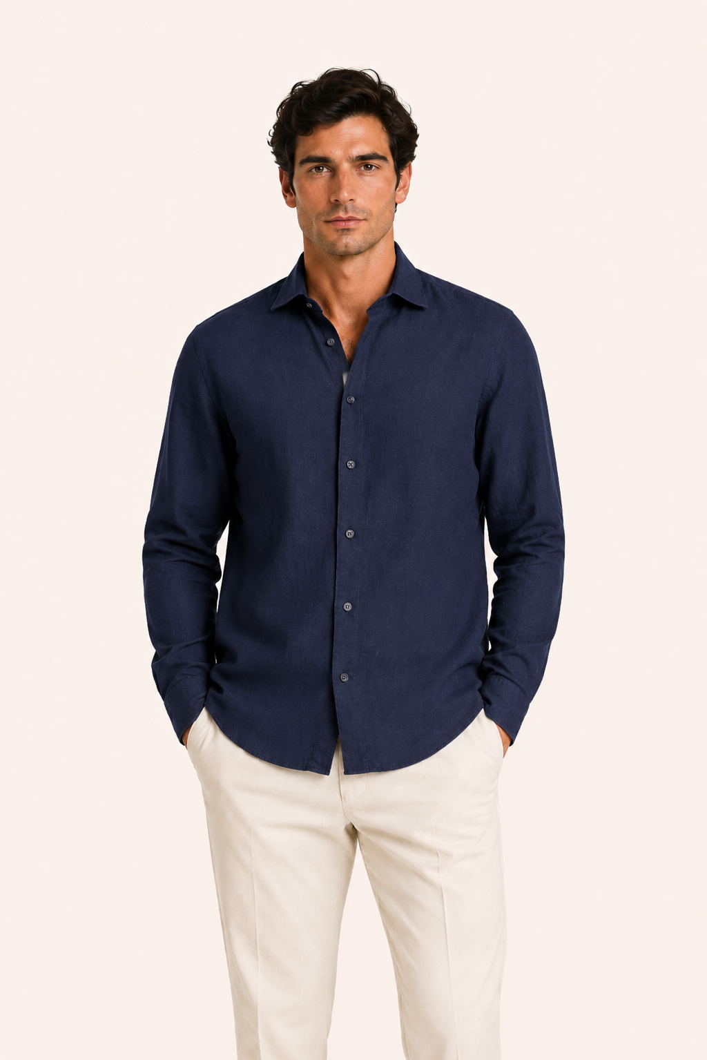 Avari Linen Shirt Navy
