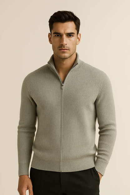 Arelon Cashmere Zip Knit Green