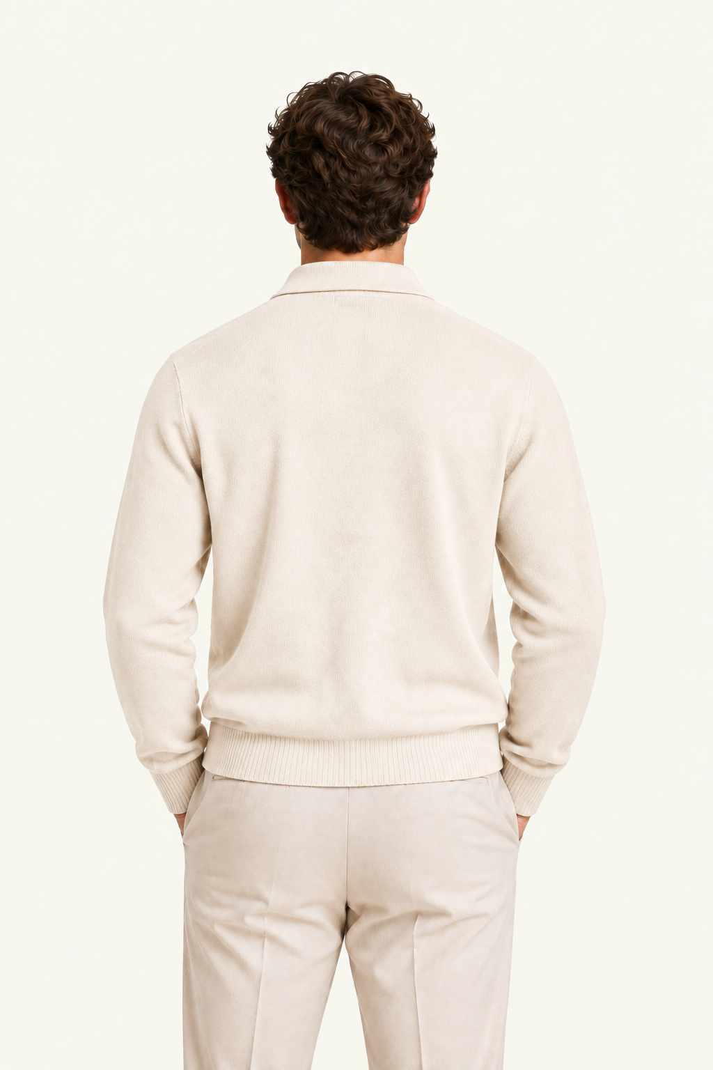 Malero Wool Polo Knit Oatmeal