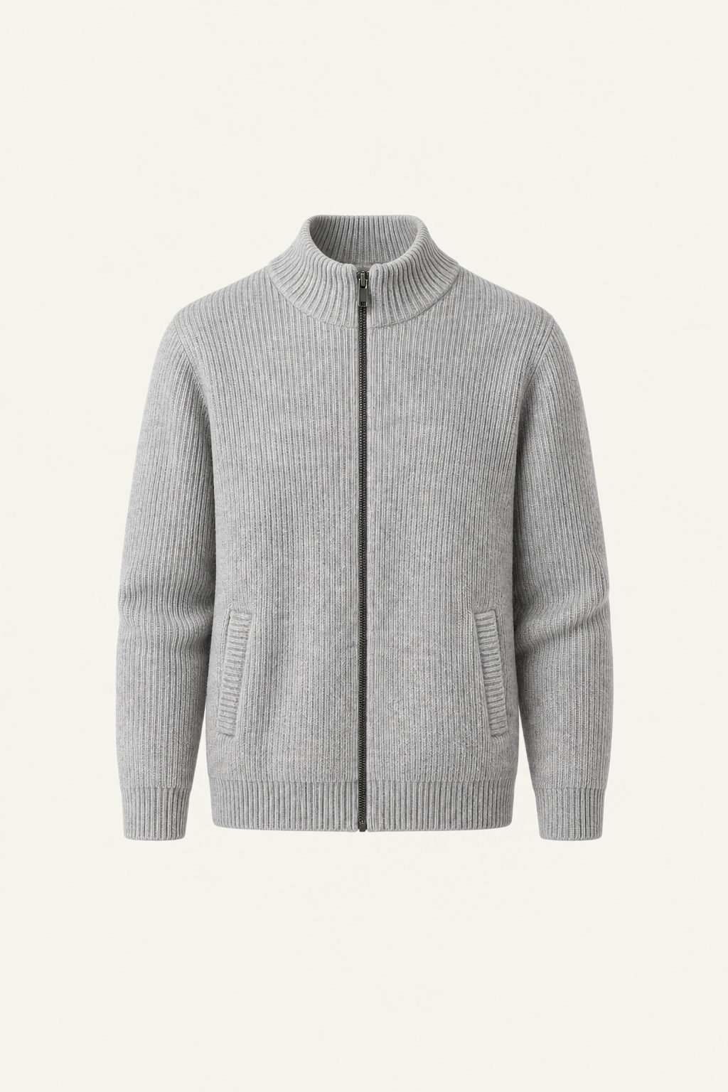 Narivo Wool Zip Knit Grey