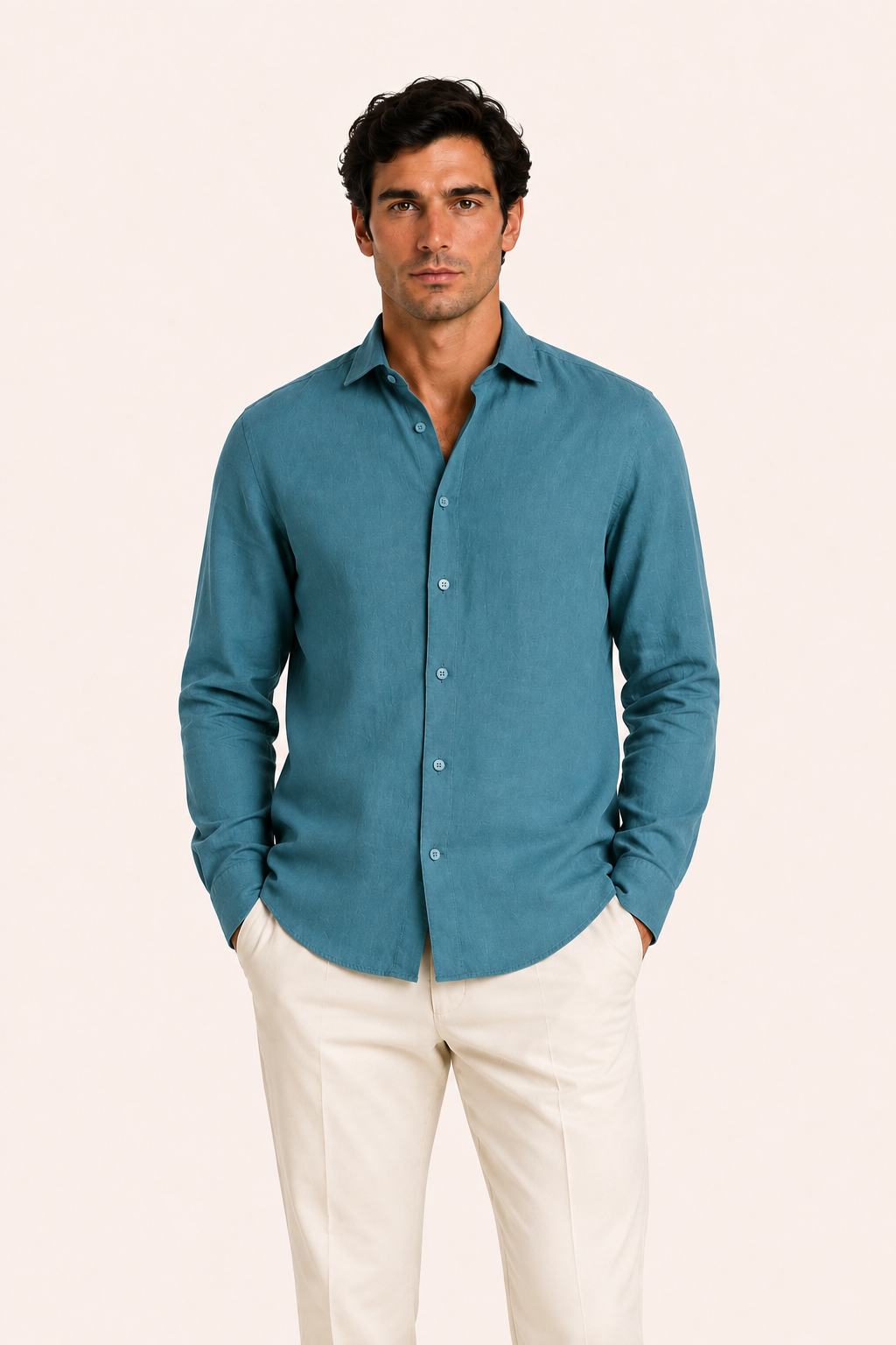 Avari Linen Shirt Turquoise