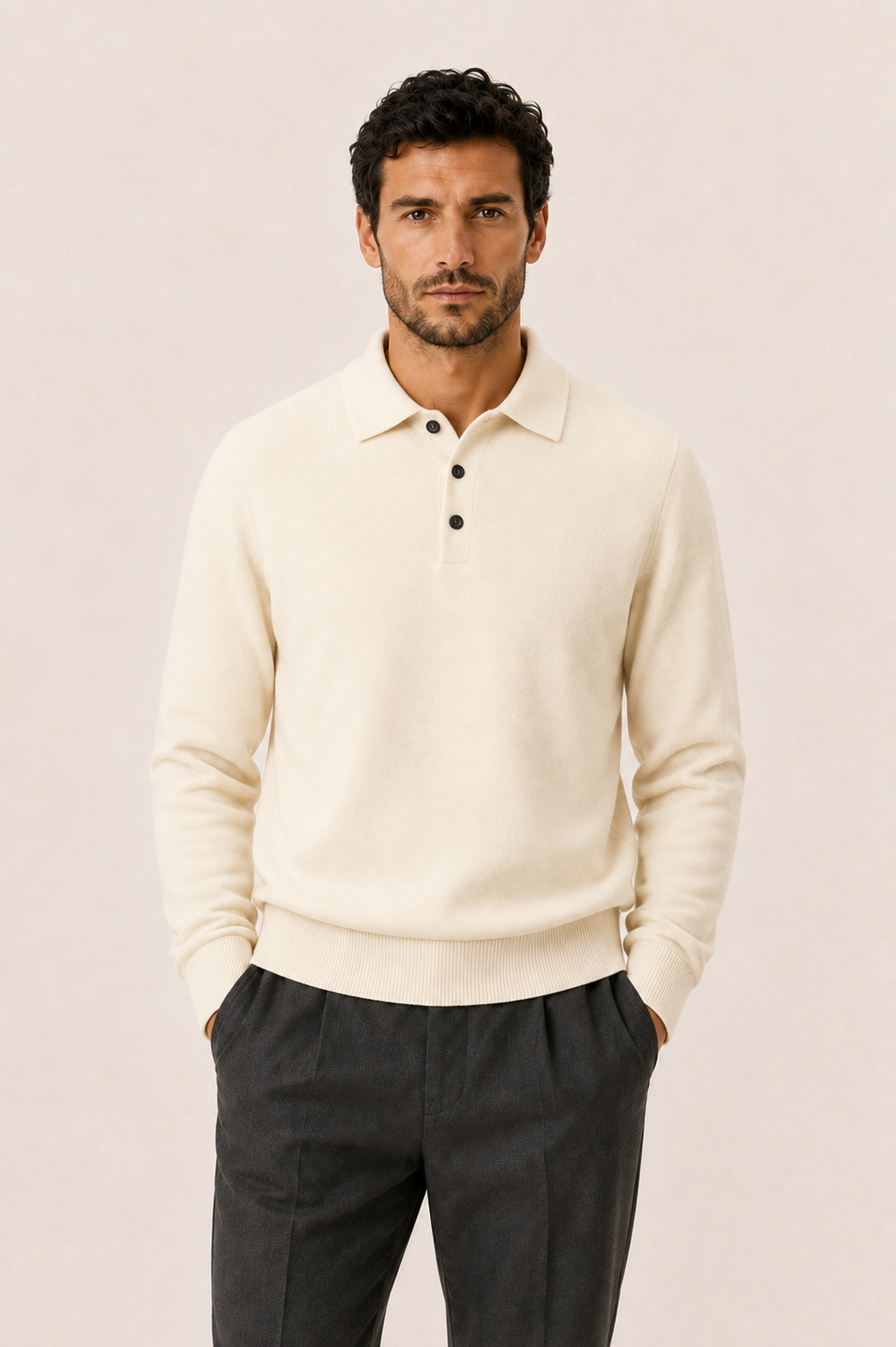Avarel Wool Polo Knit Cream