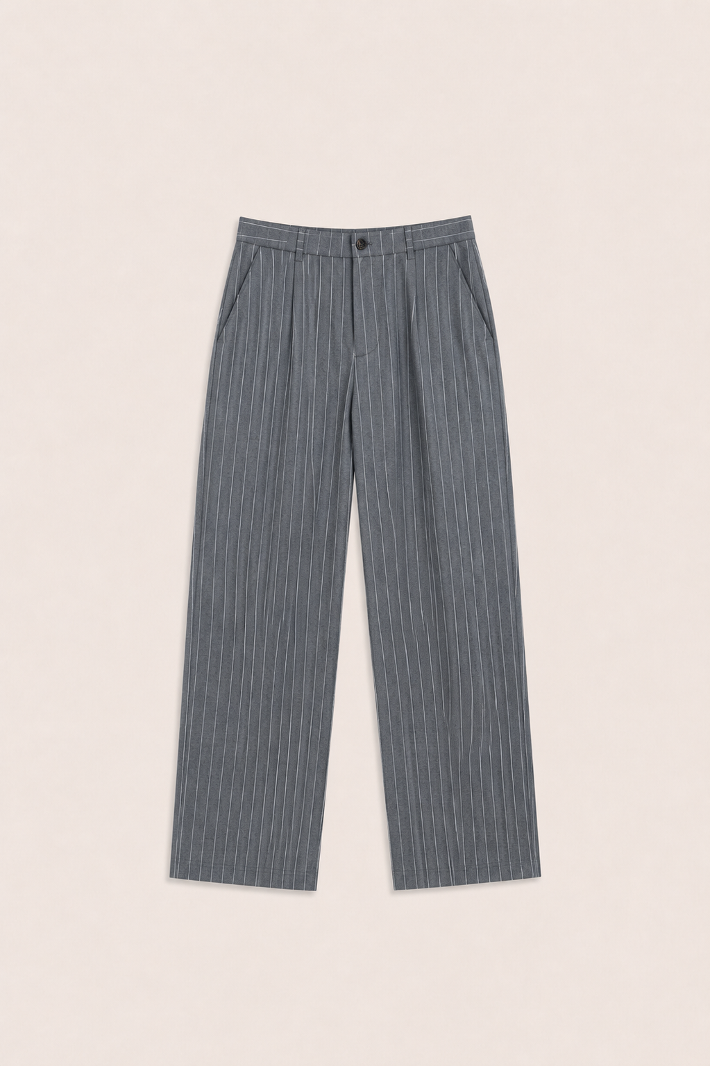 Borelo Linen Striped Trousers Grey