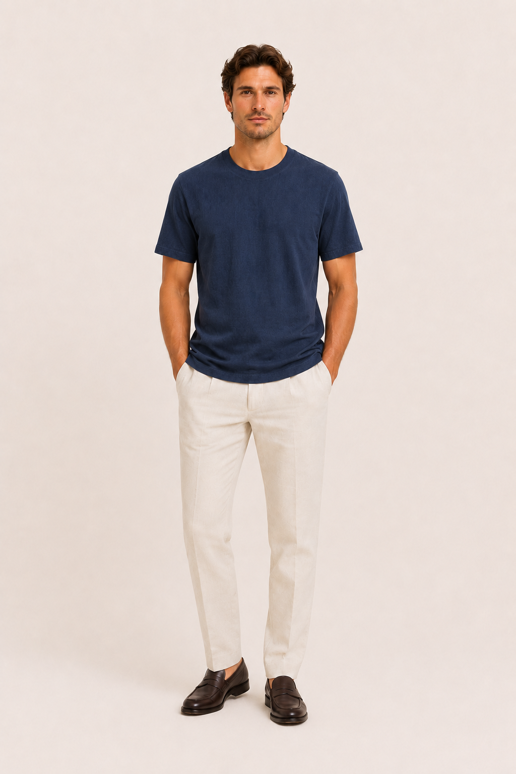 Alano Linen Tee Navy