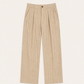 Borelo Linen Striped Trousers Khaki