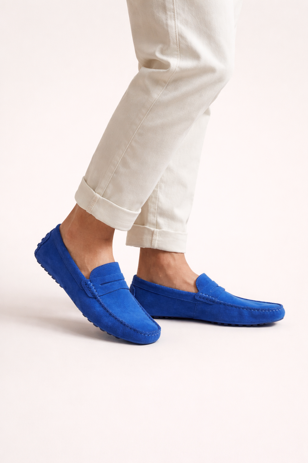 Suede Driver Loafers Blue