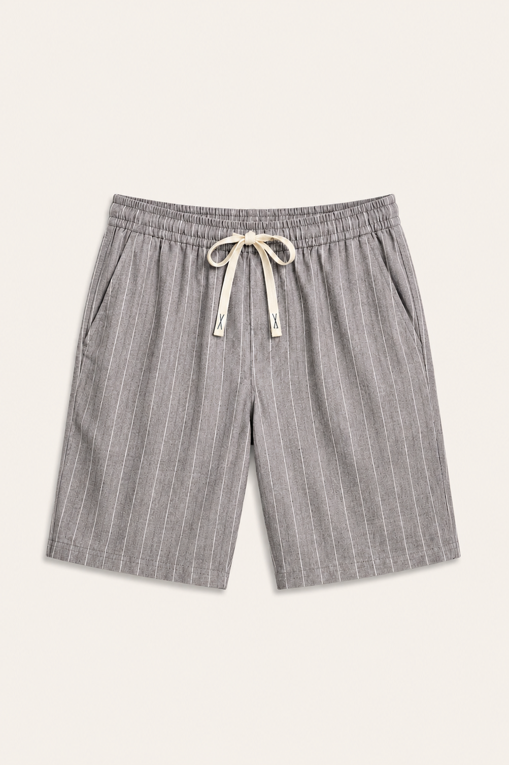 Nerivo Linen Striped Short Grey