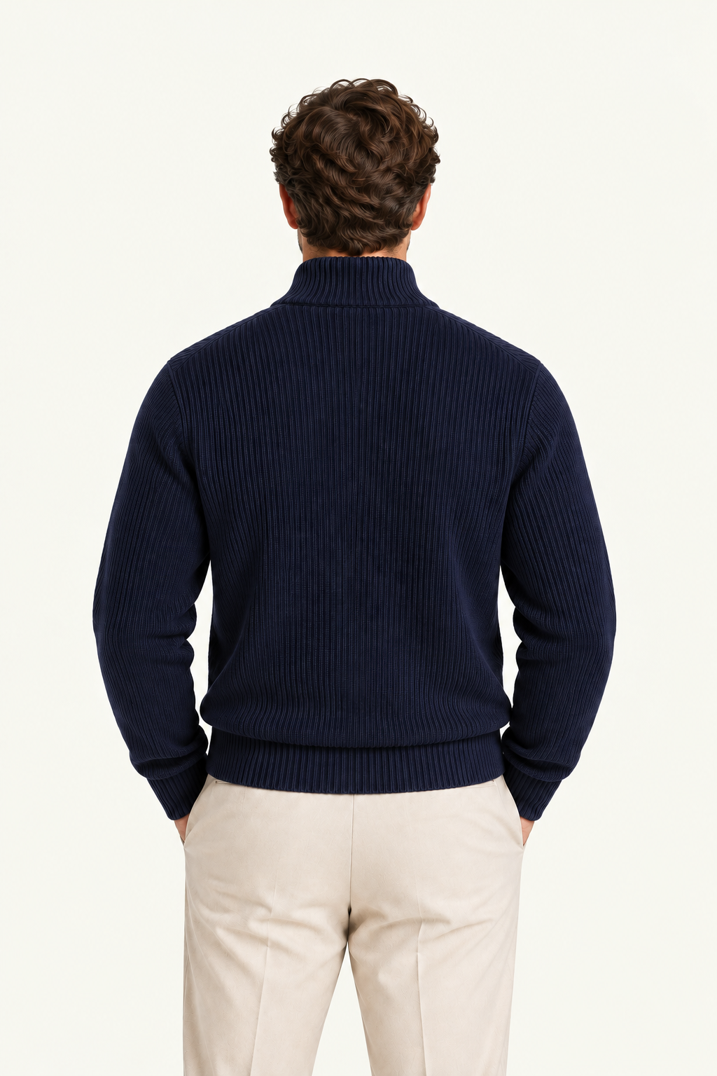 Narivo Wool Zip Knit Navy
