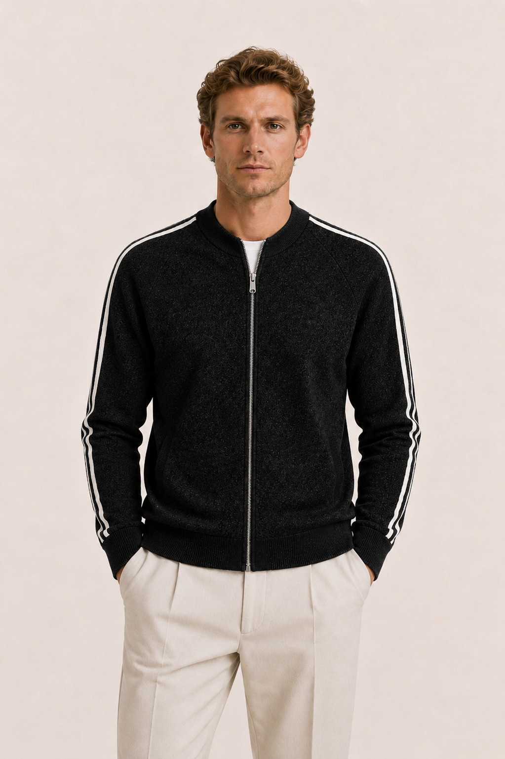 Darilo Wool Zip Knit Black