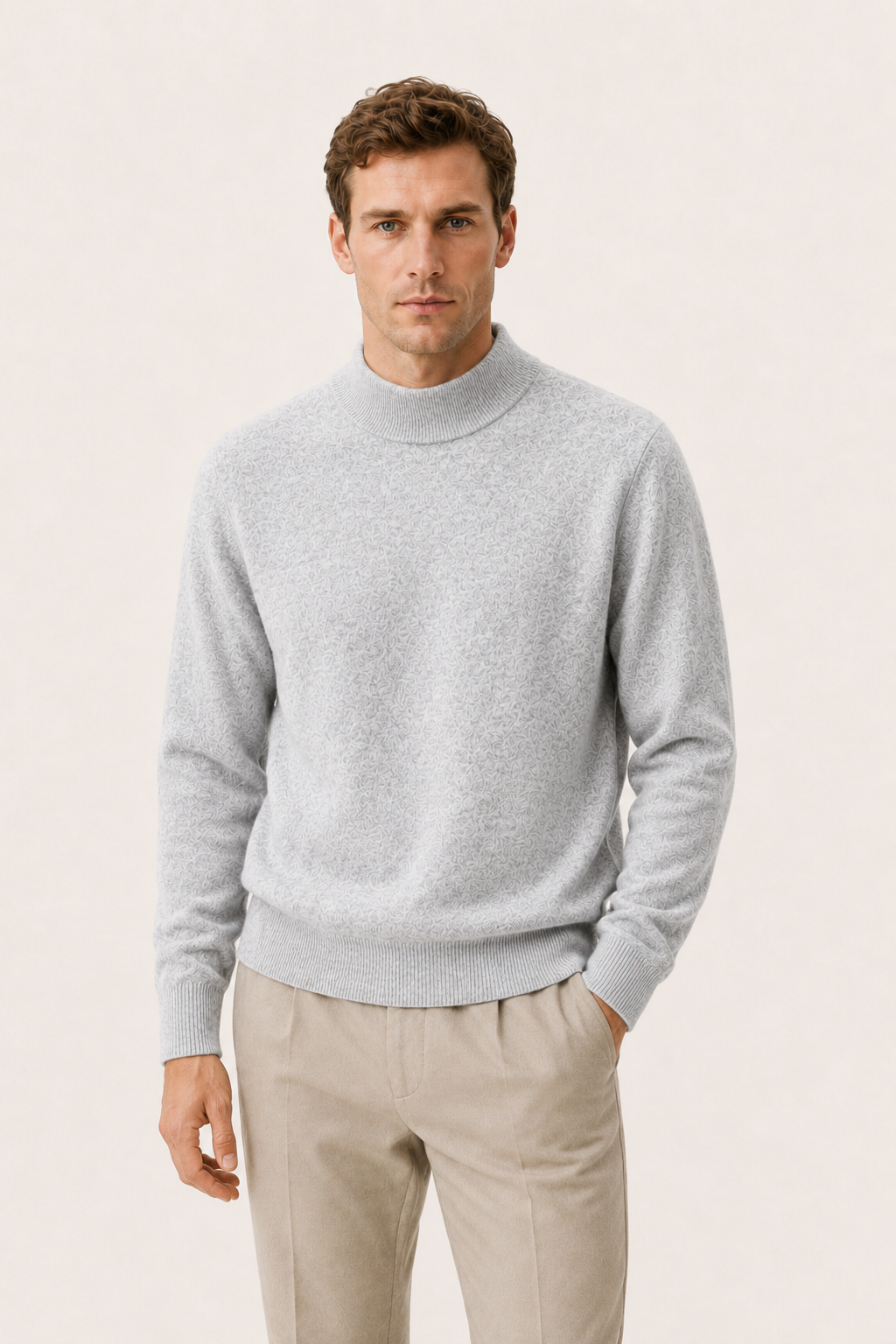 Arelio Mock Neck Light Grey