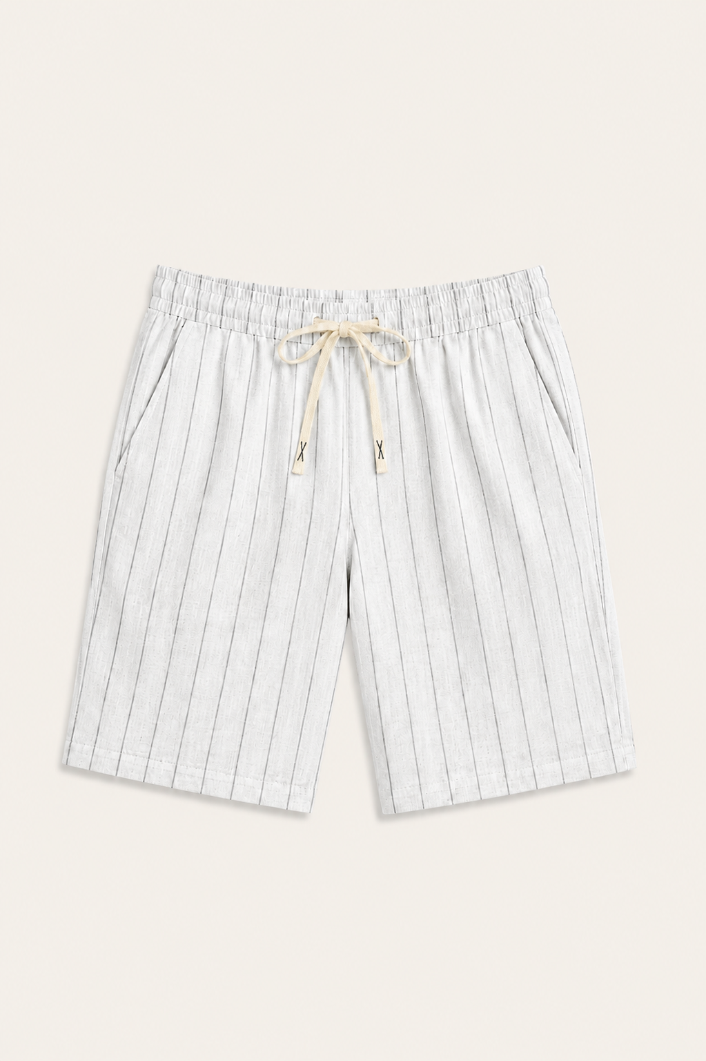 Nerivo Linen Striped Short White