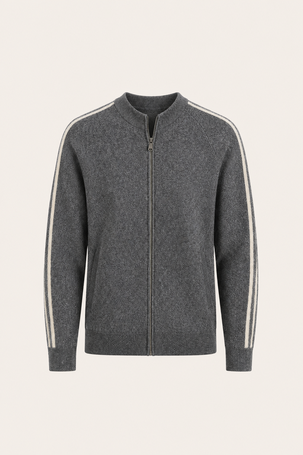 Darilo Wool Zip Knit Dark Grey