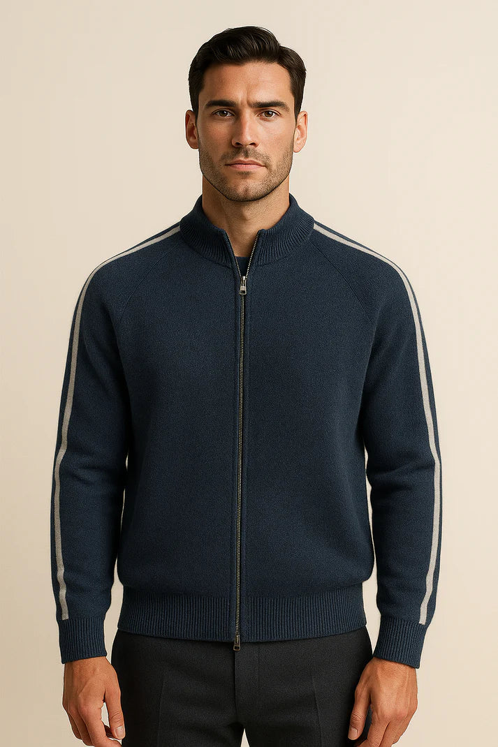 Darilo Cashmere Zip Knit Navy
