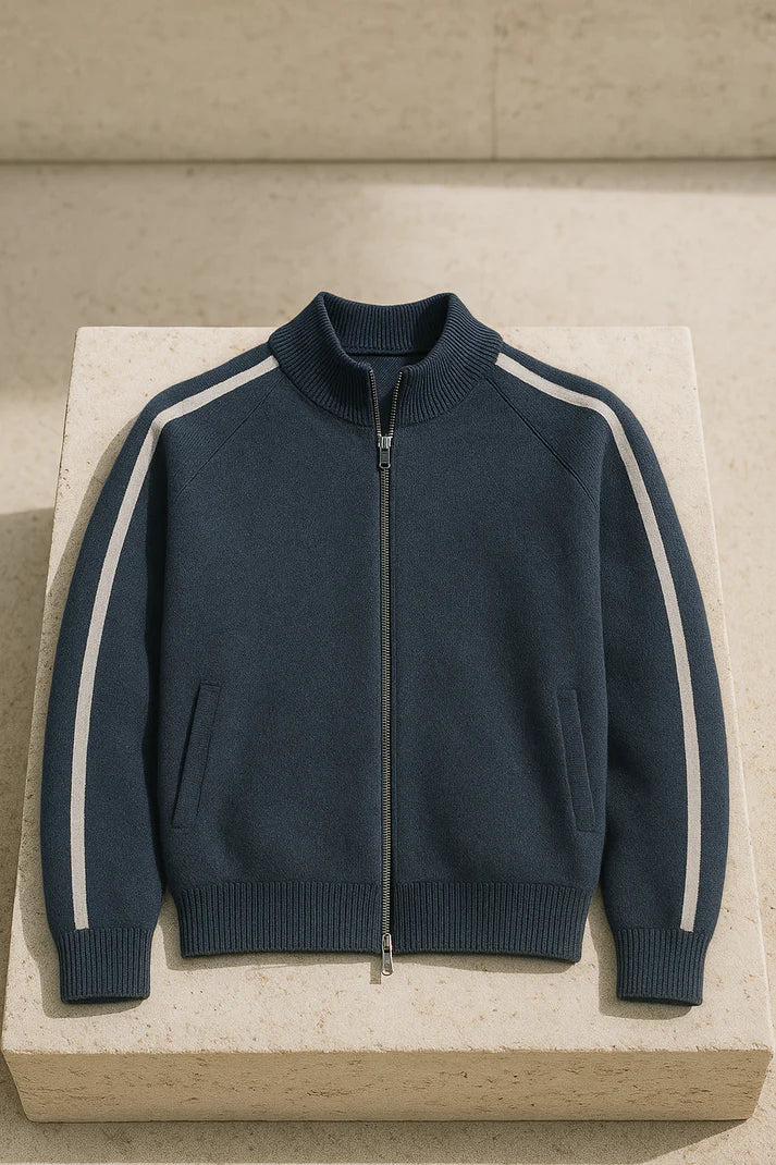 Darilo Cashmere Zip Knit Navy