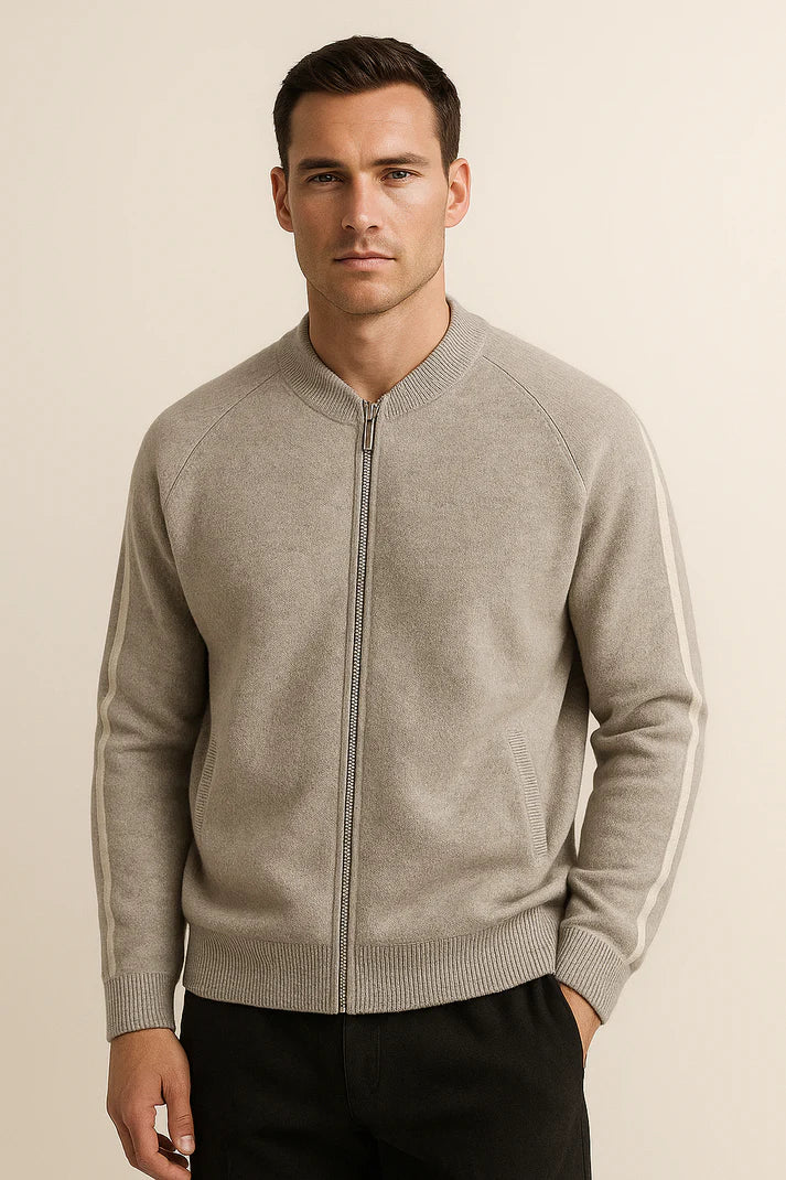 Darilo Cashmere Zip Knit Grey
