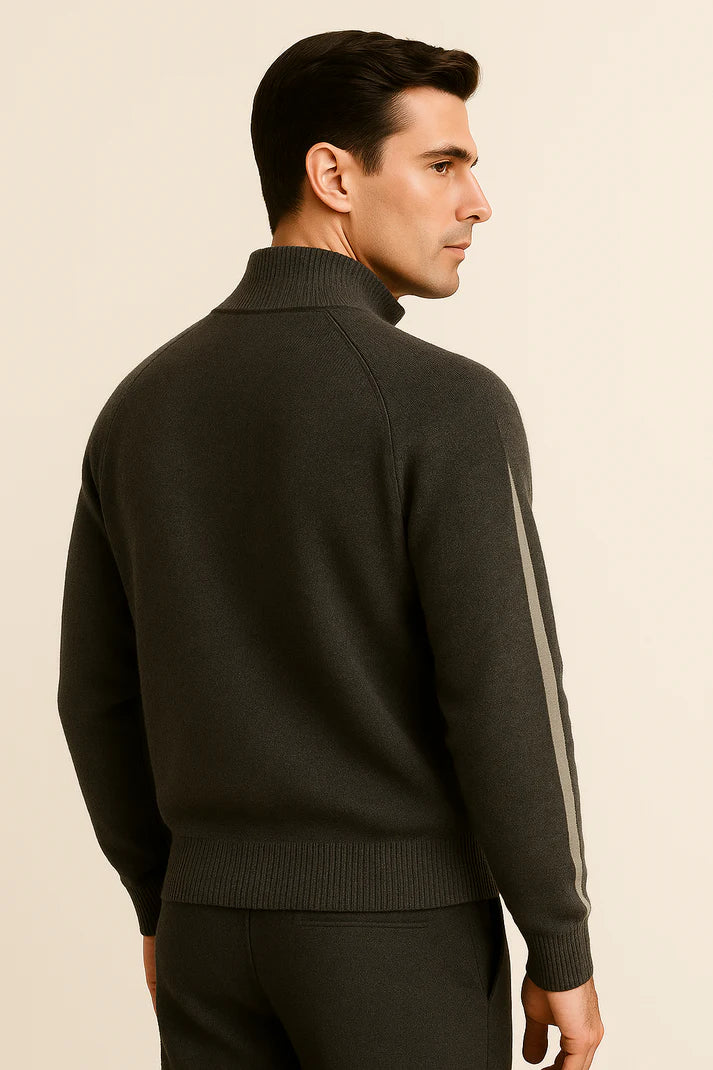 Darilo Cashmere Zip Knit Dark Grey