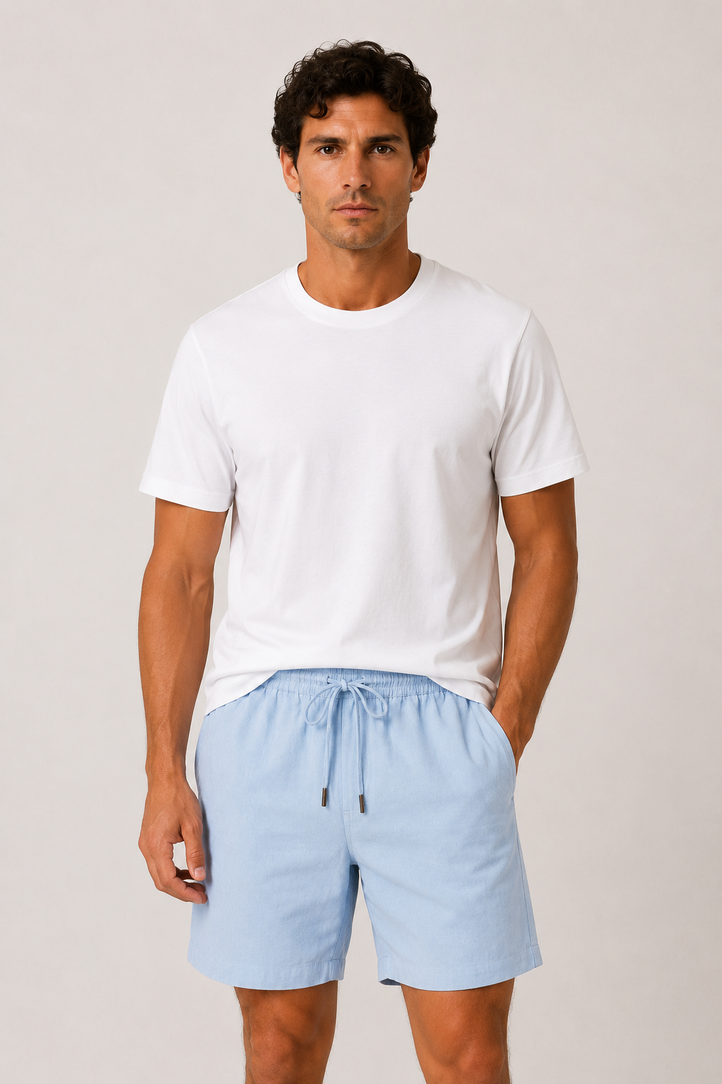 Salivo Linen Short Light Blue